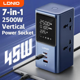 Vertical Power Strip Tower with 45W USB-C PD Fast Charging | 4 AC Outlets & 3 USB Ports