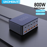 800W GaN 10-Port Fast Charging Station | 100W PD3.0 USB-C Charger for Laptops & Phones