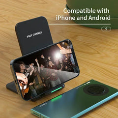 Wireless Charging Stand for Phone & Earbuds | Fast Qi Wireless Charger Station