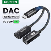 USB Type-C to 3.5mm AUX Audio & Charger Adapter | Male-Female
