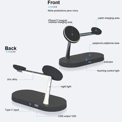 3 in 1 Magnetic Wireless Charging Station 15W for iPhone 12/13/14/15/16/17, Apple Watch & AirPods