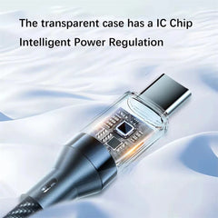 120W LED Display Fast Charging Cable USB-A to USB-C & USB-C to USB-C 6A Braided Data Cable 1M/2M