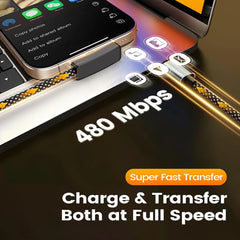 100W 90° Right Angle USB-C Fast Charging Cable – USB-A to USB-C & USB-C to USB-C Data Sync Cable 1M/1.5M/2M