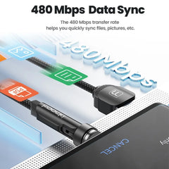 540° Rotating Magnetic USB Charging Cable 3A Fast Charge with Type-C, Lightning & Micro USB Options
