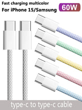 USB-C to USB-C 60W PD Fast Charging Nylon Braided Data Cable for Smartphones, Tablets & Smart Devices