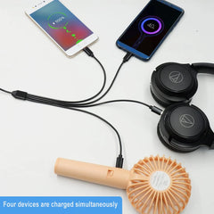 4 in 1 USB-A & USB-C to Type-C/Micro USB Short Charging Cable 5V Multi Charging Splitter Adapter
