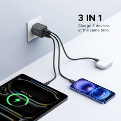 30W GaN USB-C Fast Charger | PD 3.0 & QC4.0 Dual Port Wall Charger