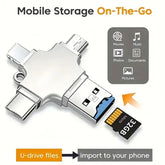 4-in-1 Memory Card Reader with SD & TF Card Support for iPhone, iPad and Computers
