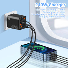150W 6-Port USB Fast Charger Wall Adapter | Multi Device Charging Station