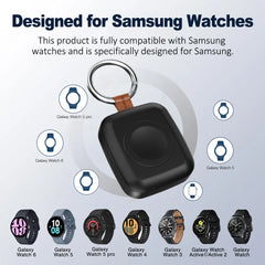 Portable Magnetic Wireless USB Type-C Fast Charger Compatible with Samsung Galaxy Watch 8/8 Classic/7/6/6 Classic/5 Pro/5/4 Classic/4/3/Active