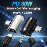USB-C to 3.5mm Headphone Adapter with PD Fast Charging