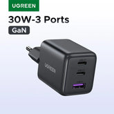 30W GaN USB-C Fast Charger | PD 3.0 & QC4.0 Dual Port Wall Charger