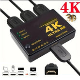 3-Port HDMI 4K Switch 3×1 with IR Remote Control, 4K@30Hz, 1080P & 3D