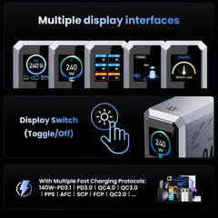 240W GaN 6-in-1 Desktop Charging Station | 140W PD 3.1 Fast Charger