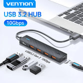 5-in-1 USB-C 3.2 Gen 2 Hub 10Gbps with 4 USB Ports