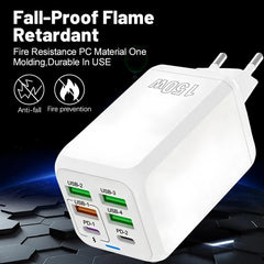 150W 6-Port USB Fast Charger Wall Adapter | Multi Device Charging Station