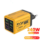 6-Port USB & Type-C Fast Charger | USB 3.0 and PD 3.0 Multi-Port Wall Charger