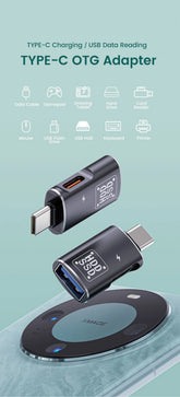 USB-C to USB 2.0 Type-C OTG Adapter 3A Aluminum Alloy Charging & Data Transfer