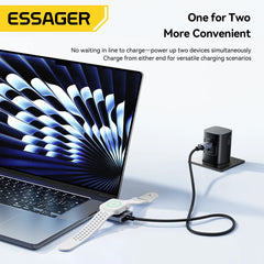 100W 2-in-1 Magnetic USB-C Fast Charging Cable for iPhone & Apple Watch