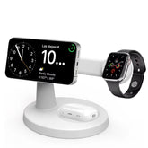 3-in-1 Magnetic Wireless Charging Stand 15W Fast Charger for Phone, Smartwatch & Earbuds