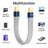 USB-C to USB-C 240W Short Flat Cable 40Gbps USB 3.1 Fast Charging Cord with 8K Video Support