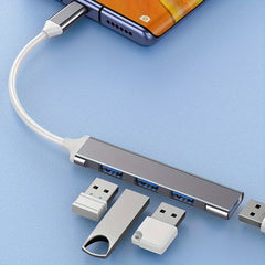 4-Port USB Type-C OTG Hub USB 2.0 Multi-Port Adapter with Card Reader