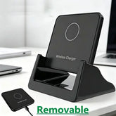 15W Removable Wireless Charger Stand for iPhone, Samsung & Qi Phones – Vertical & Horizontal Fast Charging Dock