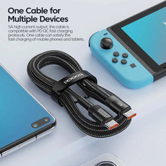 100W USB Type-C to Type-C PD 3.0 & Quick Charge 4.0 Fast Charging Cable 5A Braided Data Cable