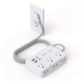 6-Outlet Power Strip with USB & Type-C Charging | Braided Extension Cord