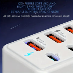 66W 12-in-1 USB & Type-C Charging Station | 12-Port Fast Charger Hub