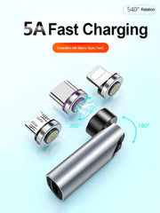 540° Magnetic USB Type-C Adapter with Fast Charging & Data Transfer