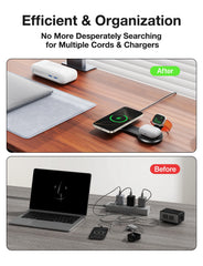 3-in-1 Magnetic Foldable Wireless Charging Station 15W Fast Charger for Phone, Smartwatch & Earbuds