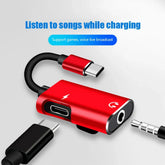 USB-C to 3.5mm Audio Adapter Cable with Charging Support