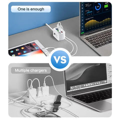 Fast USB Charger 6 in 1 Power Strip Desktop Charging Station Fast Charging 1m Cord USB HUB