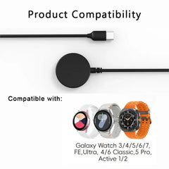 Magnetic USB Watch Charger Cable for Samsung Galaxy Watch 7/6/5/4/3/2/1, Active & Classic – Fast Charging Dock