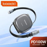 100W Retractable USB-C Fast Charging Cable – 480Mbps Data Cable for Phones, Tablets & Laptops