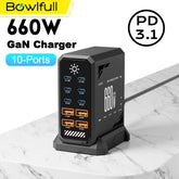 660W GaN 10-Port USB-C & USB Charging Station | 140W PD 3.1 Desktop Charger