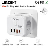 7-in-1 EU Power Strip Cube with USB-C PD 35W & QC 3.0 Fast Charging