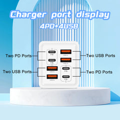 150W 6-Port USB Fast Charger Wall Adapter | Multi Device Charging Station