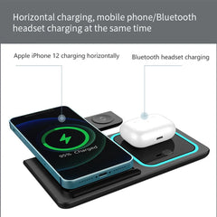 15W 3-in-1 Foldable Wireless Charging Station with LED Indicator for iPhone, Apple Watch & AirPods