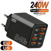 150W 6-Port USB Fast Charger Wall Adapter | Multi Device Charging Station