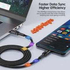 100W USB Type-C to Type-C PD 3.0 & Quick Charge 4.0 Fast Charging Cable 5A Braided Data Cable