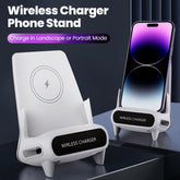 15W Portable Wireless Charger Stand with Phone Holder & Speaker Amplifier for Qi-Enabled Smartphones