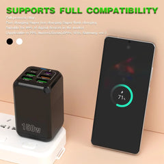 150W 6-Port USB Fast Charger Wall Adapter | Multi Device Charging Station
