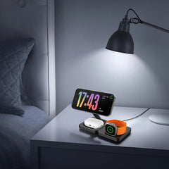 3-in-1 Magnetic Foldable Wireless Charging Station 15W for iPhone 16/15/14/13/12, Apple Watch & AirPods