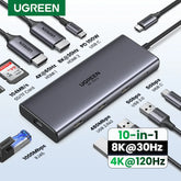 10-in-1 USB-C Docking Station with Dual HDMI 8K, 4K 60Hz, Gigabit Ethernet & 100W PD