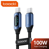 100W USB Type-C to Type-C PD Fast Charging Cable with Digital Display & 5A E-Marker Chip