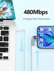 540° Magnetic USB Type-C Adapter with Fast Charging & Data Transfer