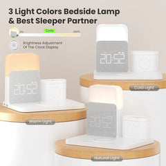 7-in-1 Magnetic Wireless Charging Station with Alarm Clock, Night Light & Fast Charging for Phones, Smartwatches & Earbuds