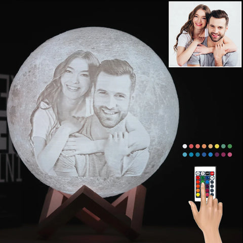 Customized Personality 3D Printing Moon | Novelty Light Lunar USB Charging | Night Lamp Touch/Remote 2/16 Colors Moonlight